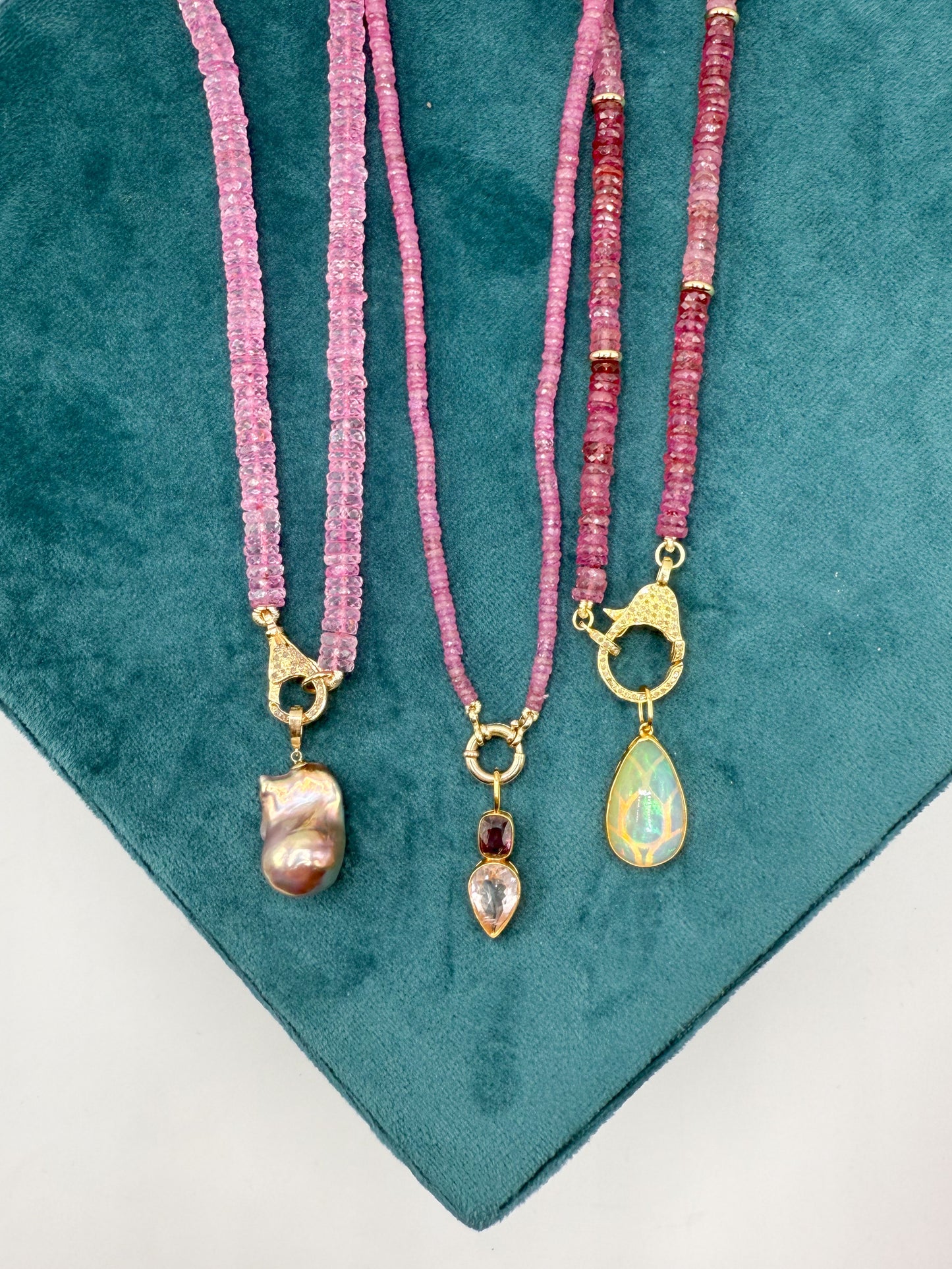 Pink sapphire necklace