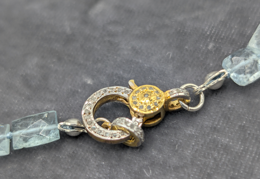 Aquamarine Cushion Cut Necklace