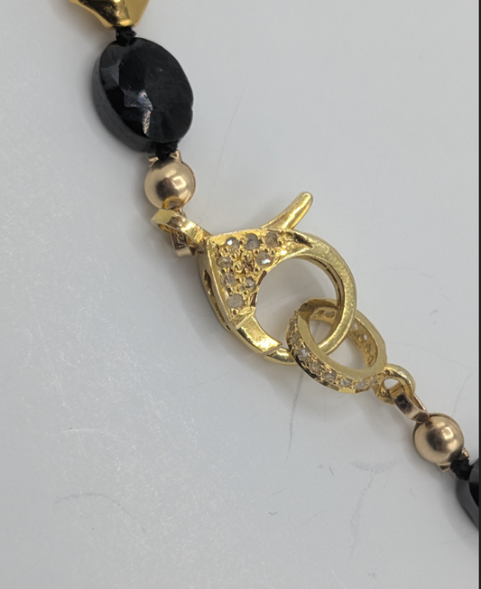 Black Spinel and Sterling Silver Nugget Necklace