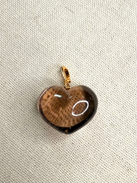 Smokey Quartz heart pendant
