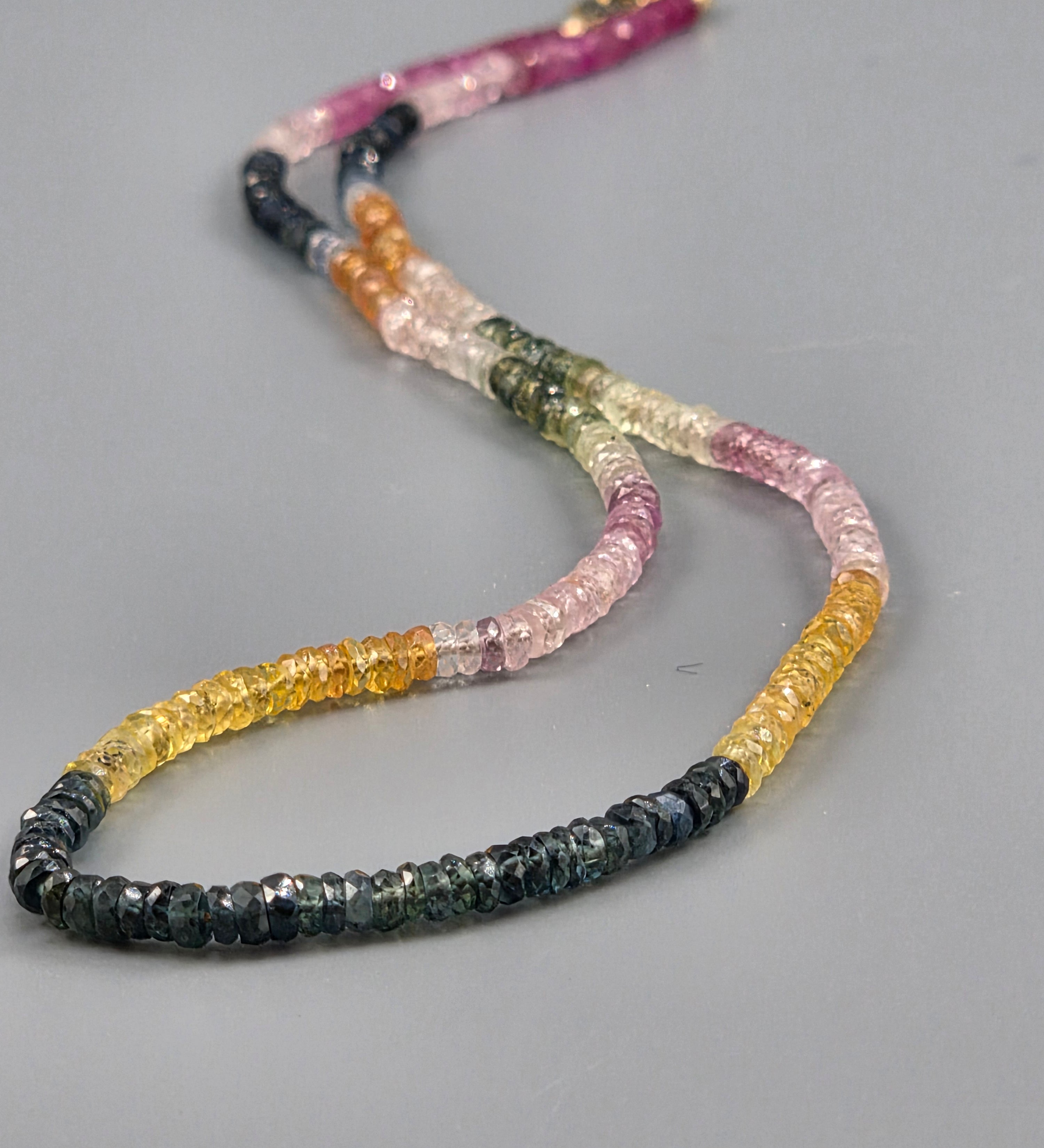 Rainbow sapphire necklace