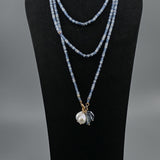 Aquamarine lariat necklace