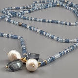 Aquamarine lariat necklace