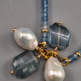 Aquamarine lariat necklace