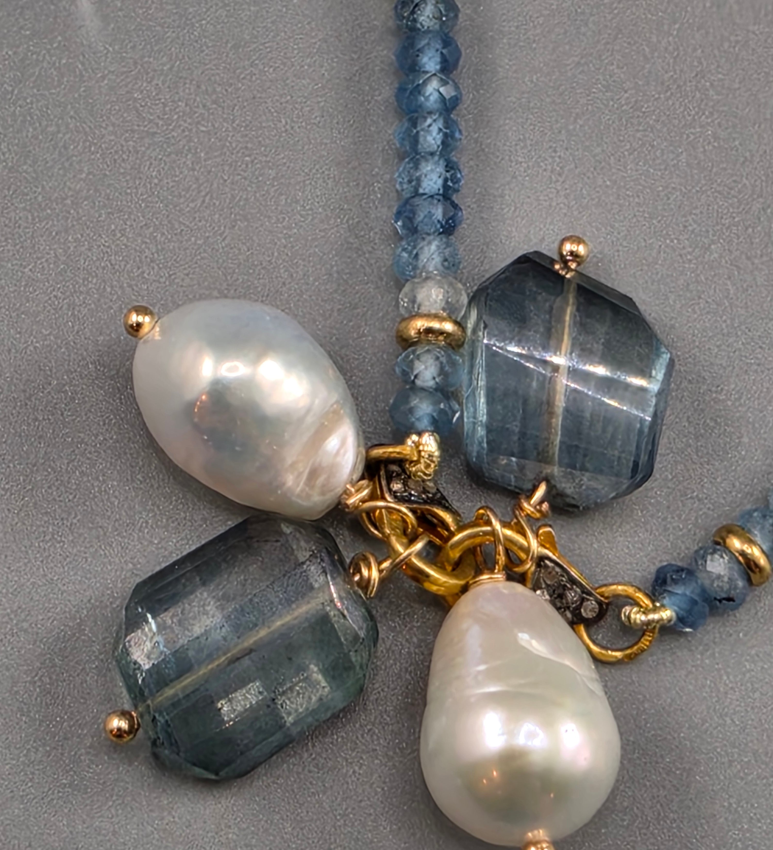 Aquamarine lariat necklace