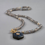 Labradorite cube necklace