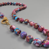 Pink dahlia necklace