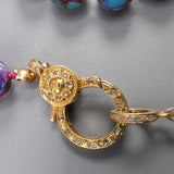 Pink dahlia necklace