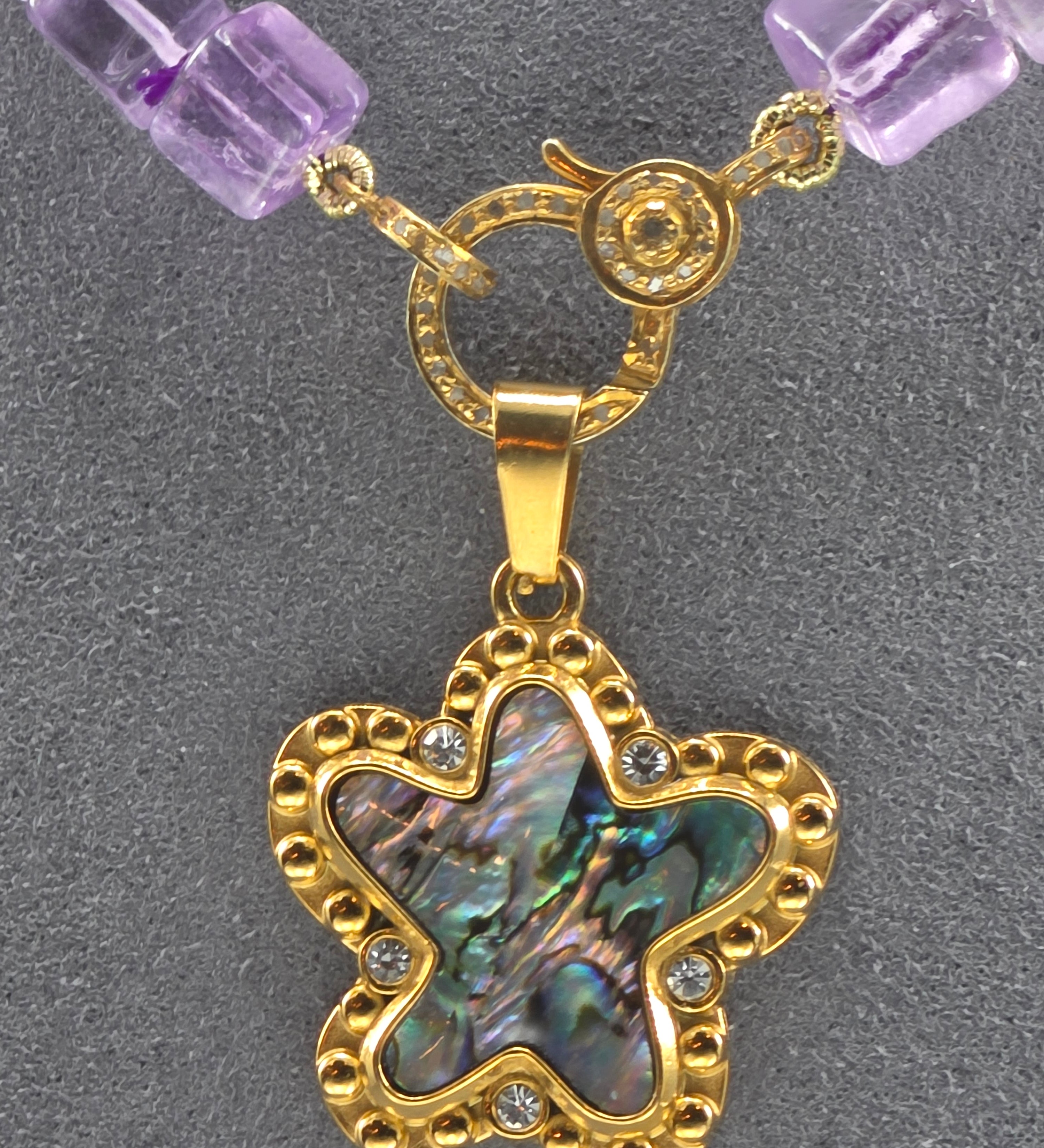 Amethyst rose necklace