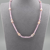 Kunzite and pearl necklace