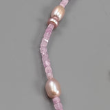 Kunzite and pearl necklace