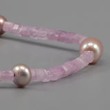 Kunzite and pearl necklace