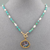 Turquoise and abalone necklace