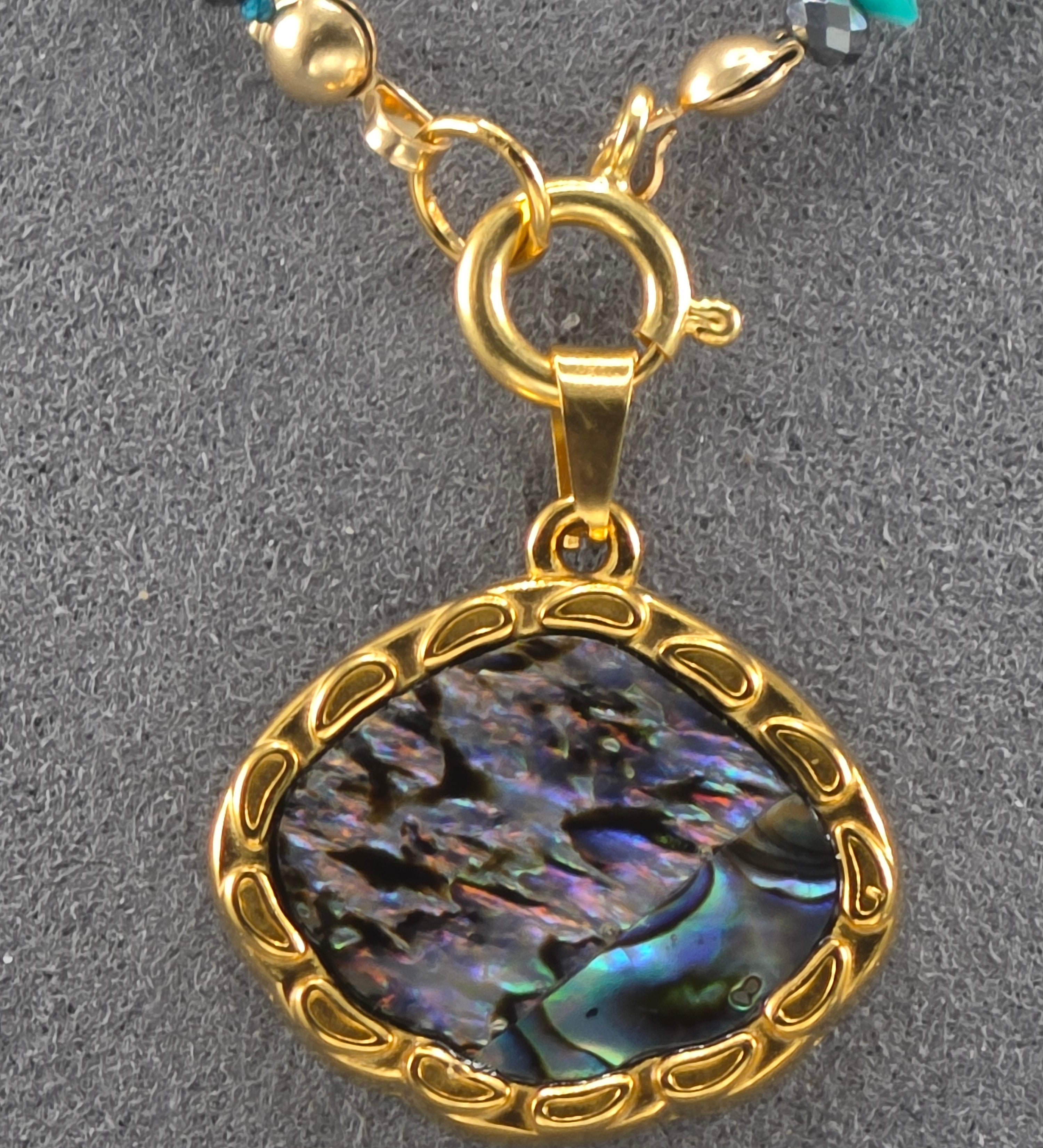 Turquoise and abalone necklace