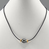 Tahitian and silk necklace