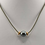 Tahitian and silk necklace