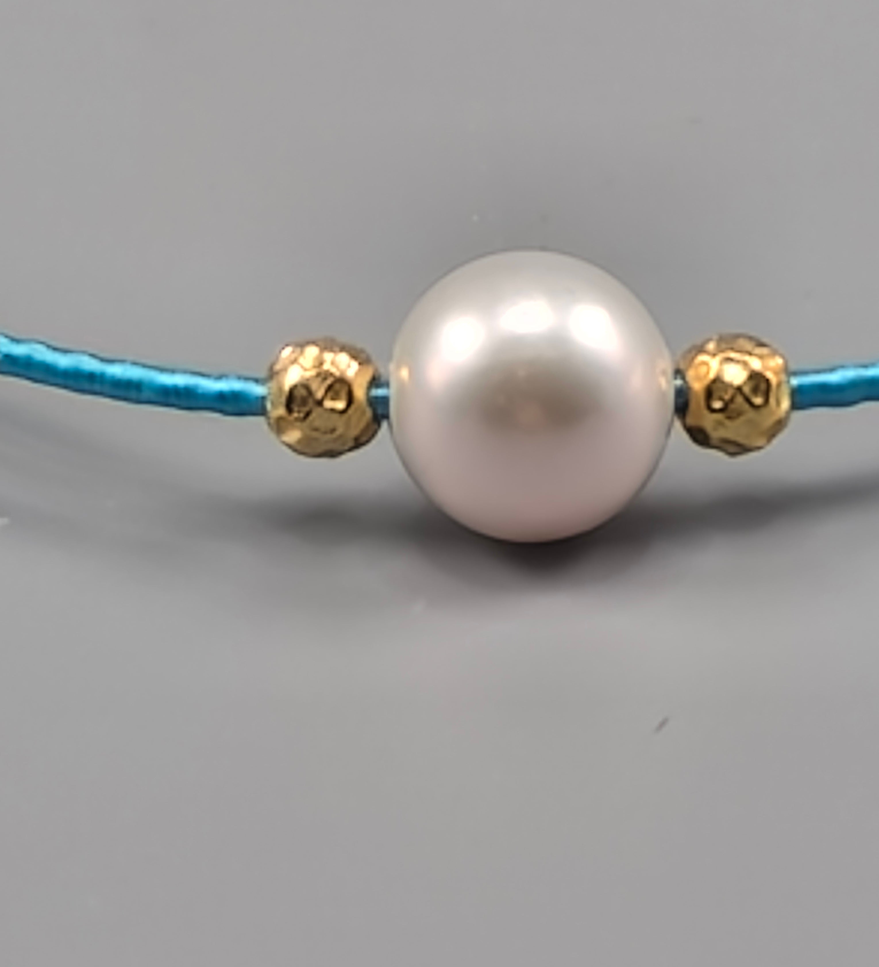 Edison pearl and silk necklace