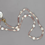 Keshi and rose quartz necklace
