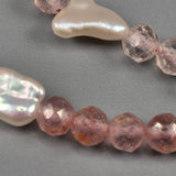Keshi and rose quartz necklace