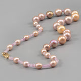 Kunzite and pearl necklace