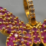 Ruby pave butterfly pendant