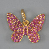 Ruby pave butterfly pendant