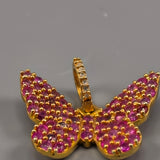 Ruby pave butterfly pendant
