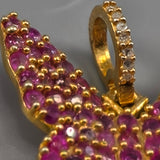 Ruby pave butterfly pendant