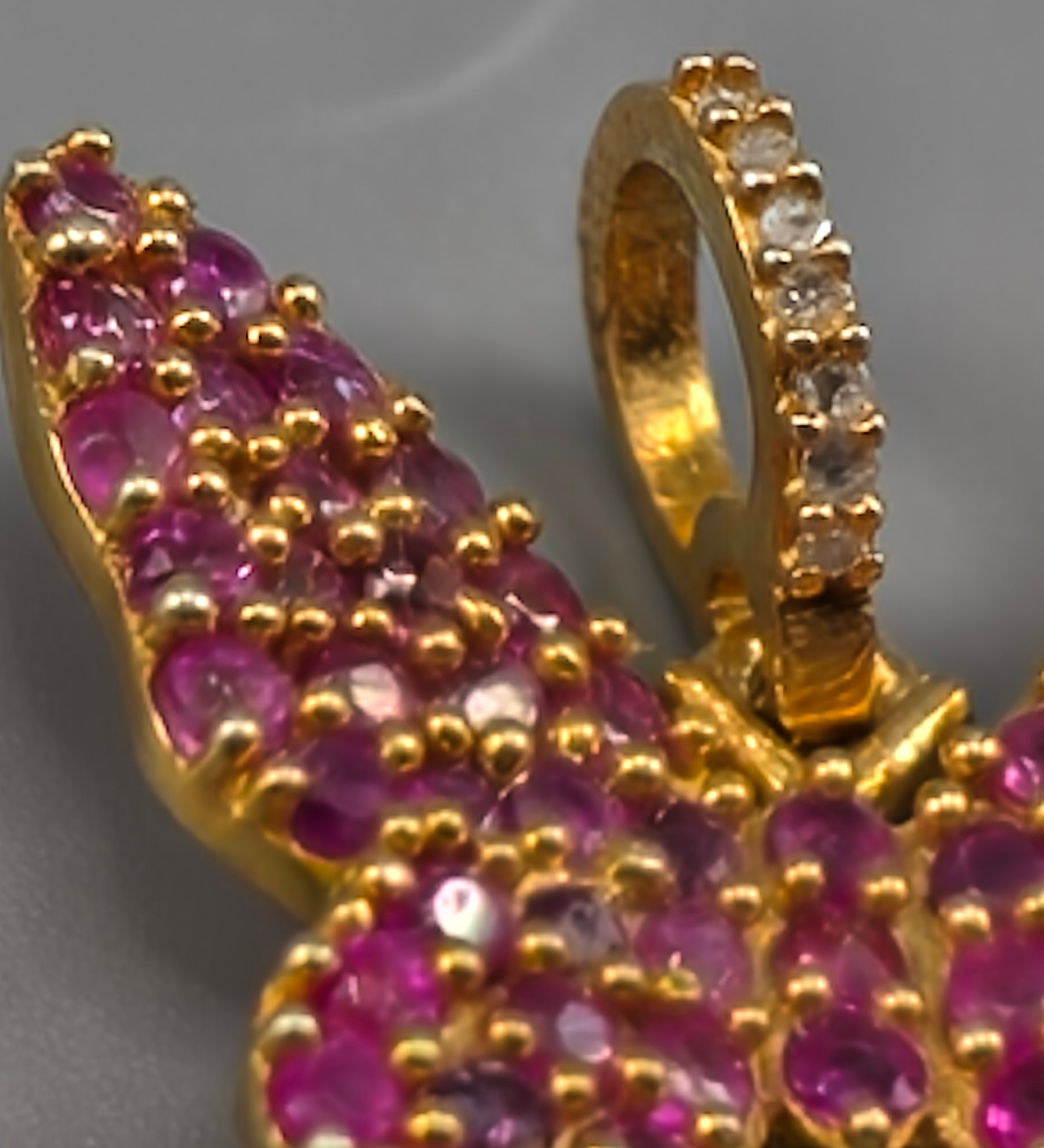 Ruby pave butterfly pendant