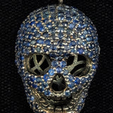 Blue sapphire skull pendant