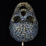 Blue sapphire skull pendant