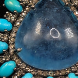 Aquamarine and turquoise pendant
