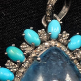 Aquamarine and turquoise pendant