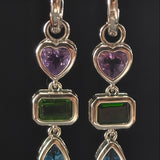 Mixed stone dangle earrings