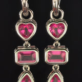 Pink topaz dangle earrings