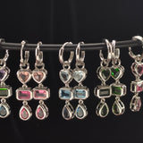 Tri-color pink topaz dangle earrings