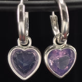 Lavender quartz heart dangle earrings