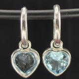 Blue topaz heart dangle earrings