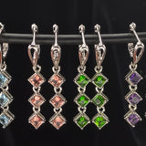 Pink tourmaline dangle earrings