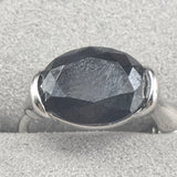 Black spinel bamboo earrings