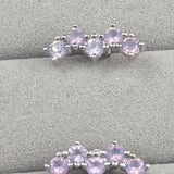 Lavender quartz climber earrings