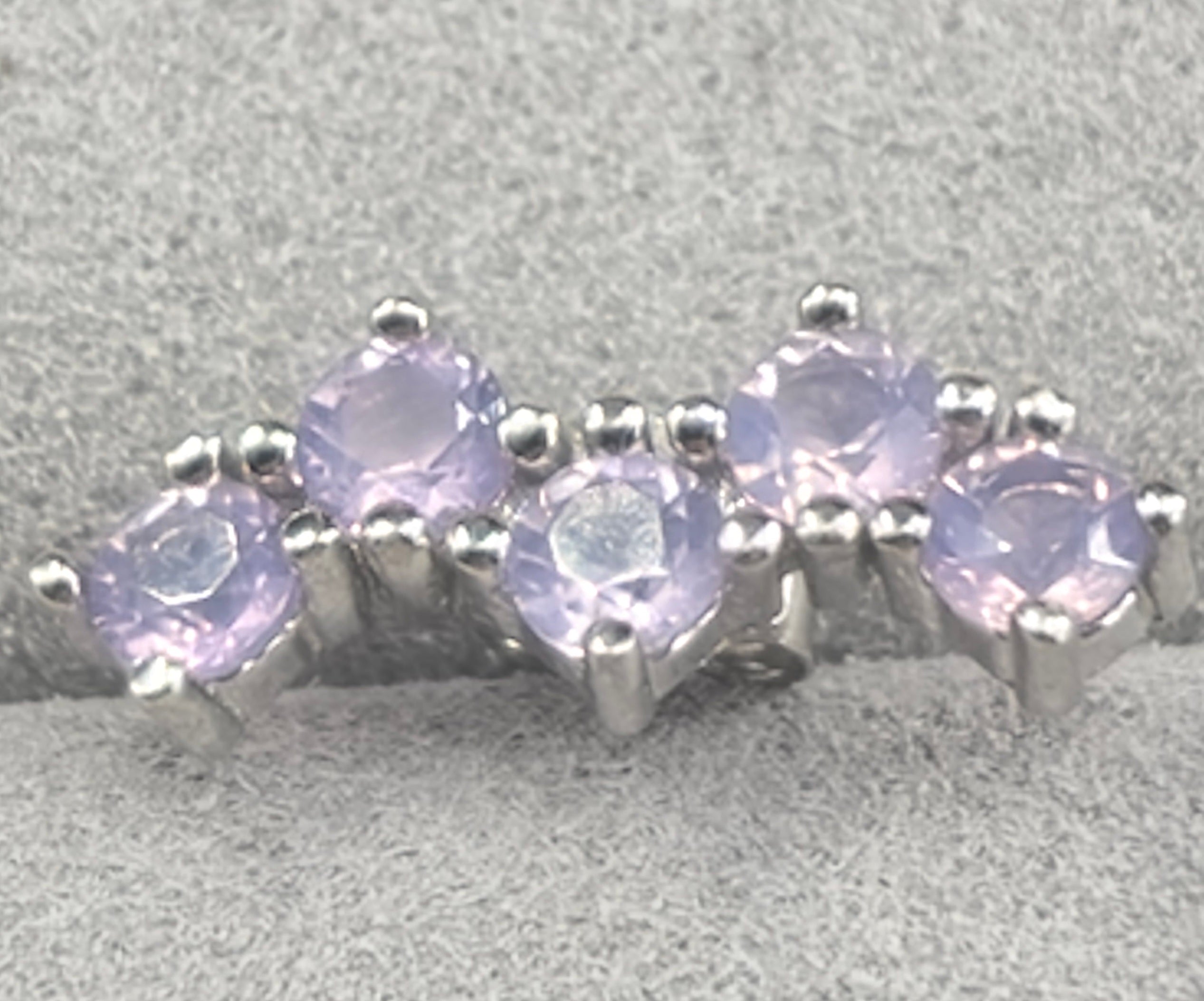 Lavender quartz climber earrings