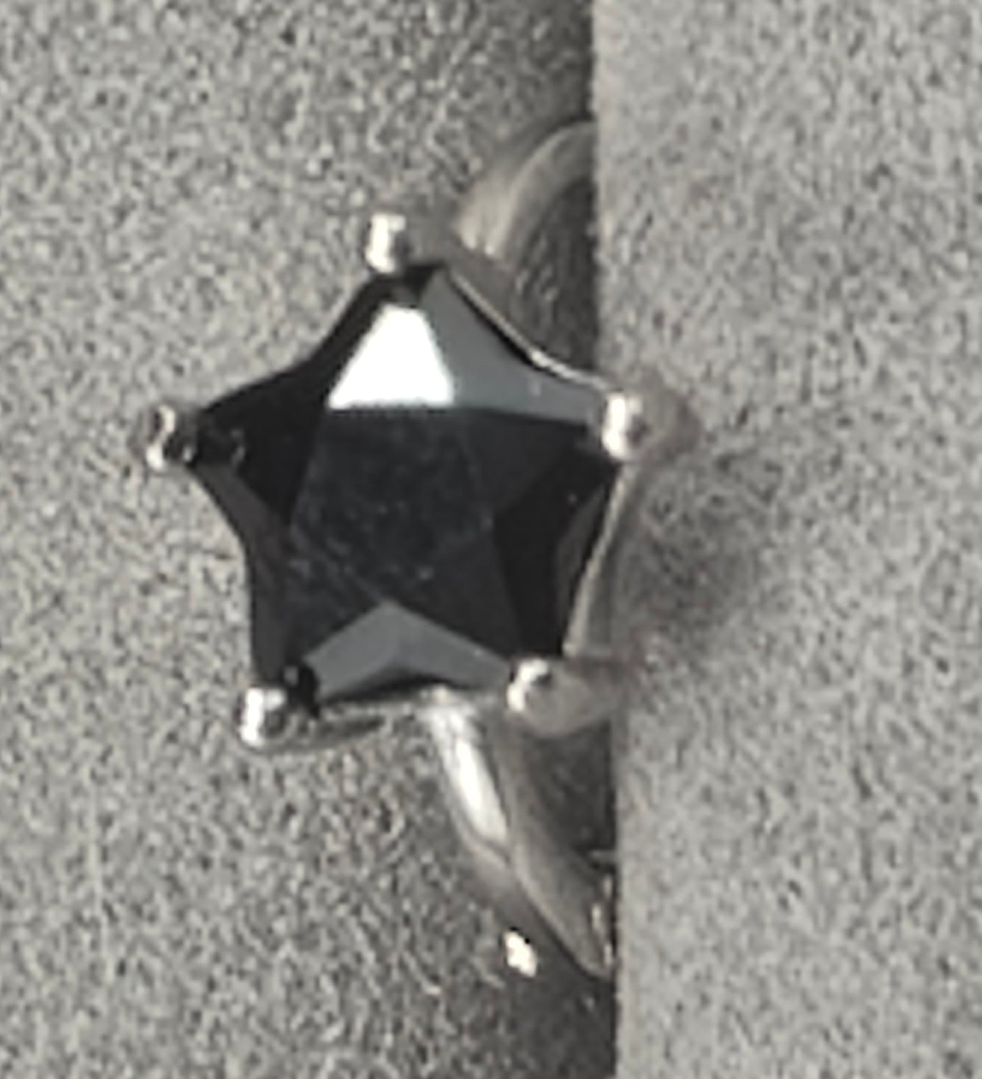 Black spinel star earrings