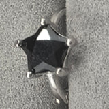 Black spinel star earrings