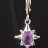 Amethyst star dangle earrings