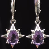 Amethyst star dangle earrings