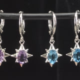 Amethyst star dangle earrings