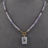 Lavender quartz necklace