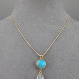 Turquoise and moonstone pendant necklace