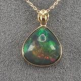 Black opal pendant necklace